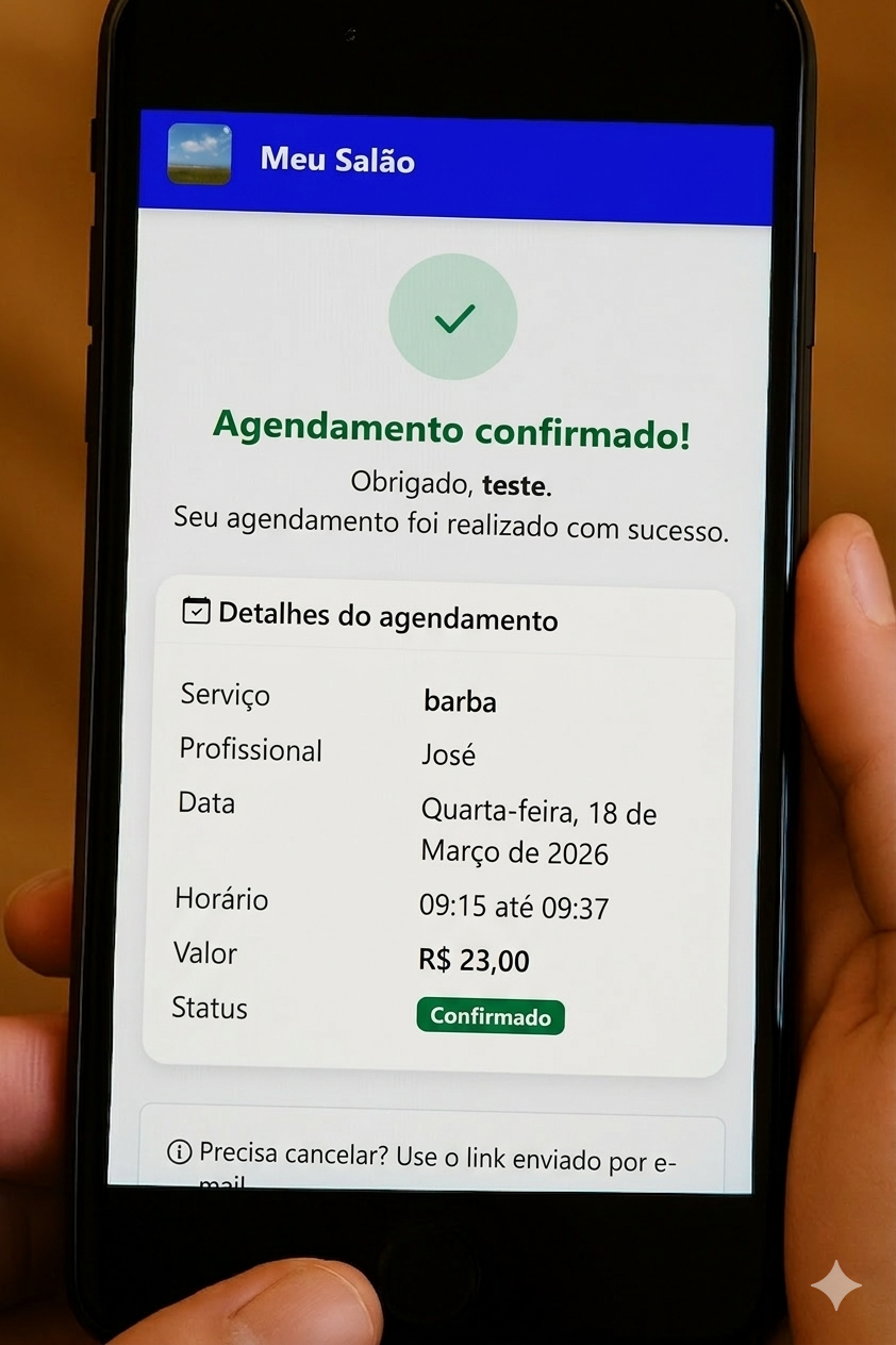 Cliente confirmando agendamento com sucesso